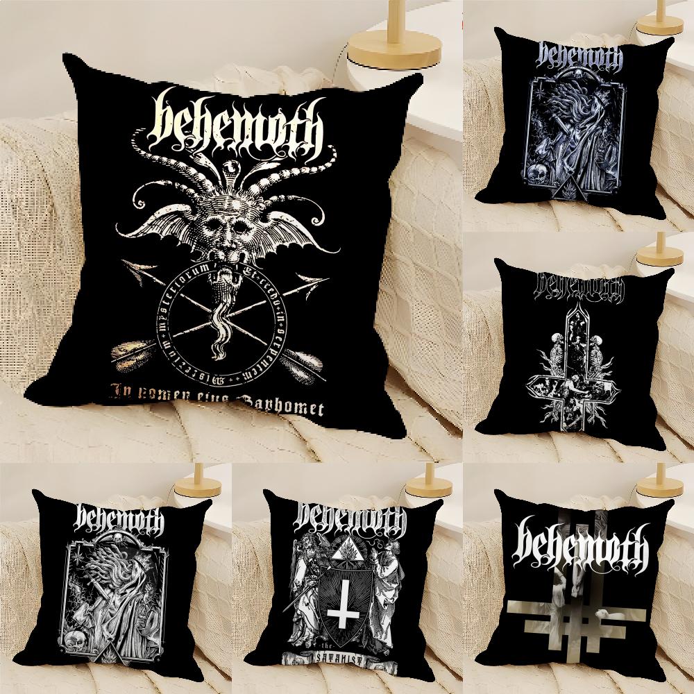 Black Metal Band Behemoth Pillow Case Cotton Linen Fabric Square Zipper Pillowcase Home Decorative Living Room