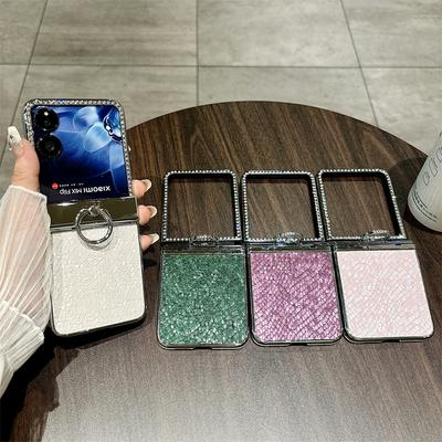 Luxus Diamant Rahmen Leder 3 stücke Telefon Fall Für Xiaomi Mix Flip Plating Schlank Stoßfest Ring Halter Klapp Abdeckung