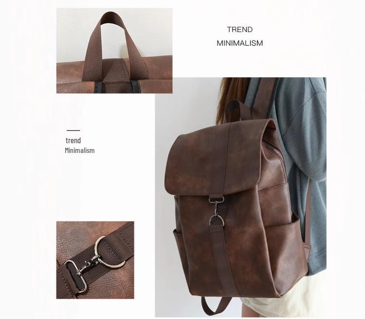 Trendy Women's Soft Leather Backpack: 2023 College and Travel, Korean & Japanese Style, 16-inch Laptop Capacity