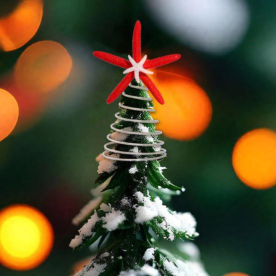 Sjöstjärna Julgransspira Sjöstjärnedekoration med Metallspiralbas Julgranstoppdekoration för Festlig Hemmakontorsfestdekor