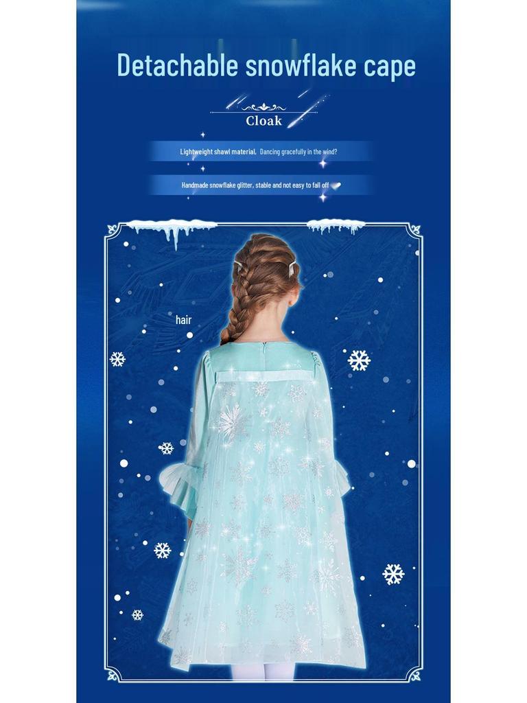 Elsa Princess Winter Dress - Customizable Frozen-Inspired Christmas Gift for Girls