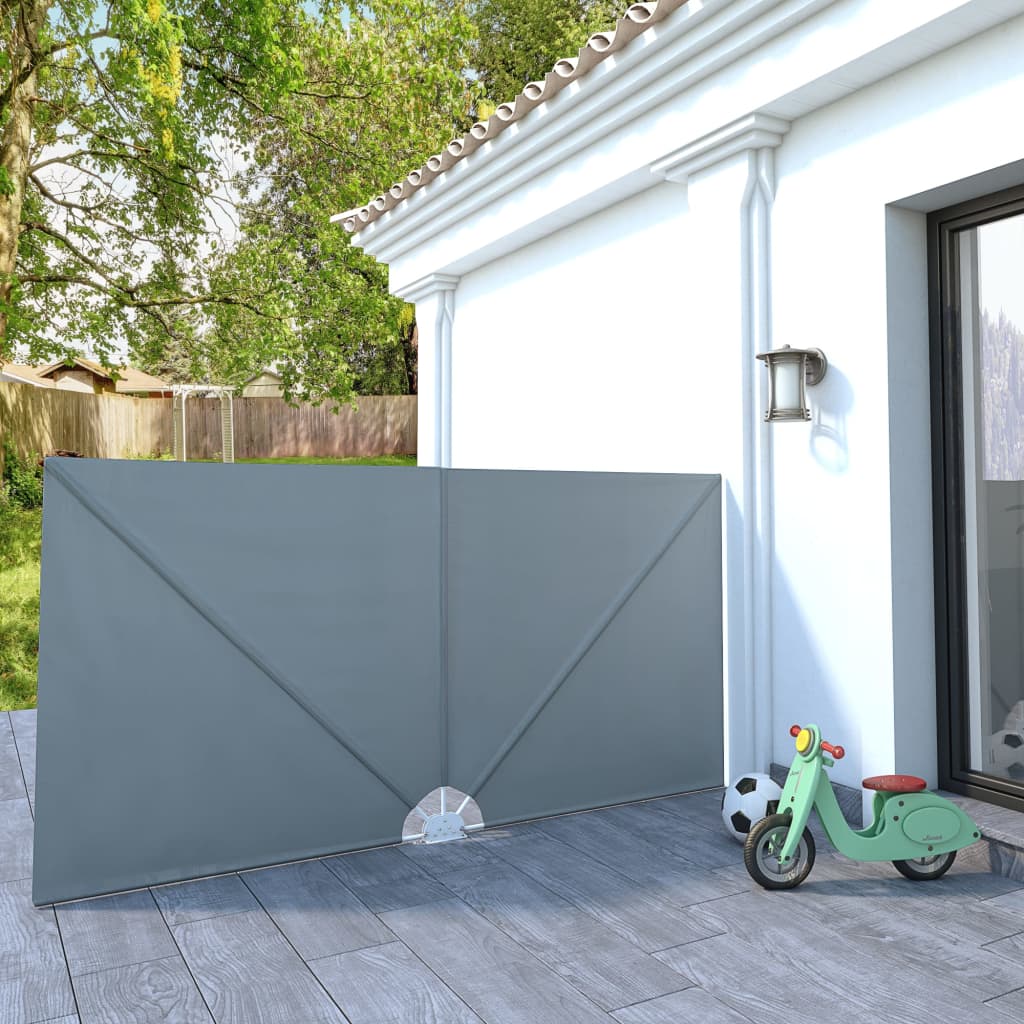 Foldable Terrace Side Awning Gray 300 * 150 cm