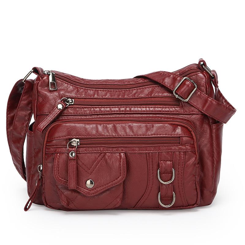 Women's Multi-Compartment Shoulder Bag Middle-Aged and Elderly Mother's Bag Crossbody Bag Small Square Bag