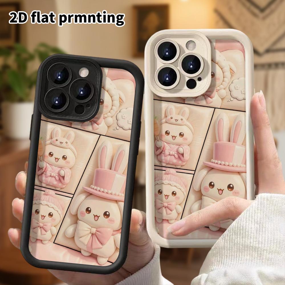 Phone Case: 2D Flat, Fits iPhone 18, 17, 16, 15, 14, 13, 12Pro Protective Case, Little Lamb and Bunny Doll, Perfect Christmas and Halloween Holiday Gi