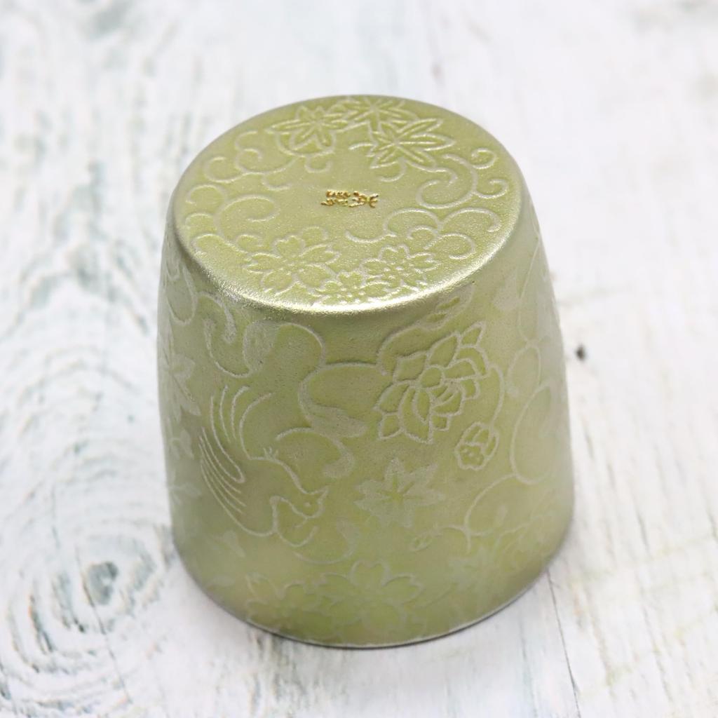 Osaka Tinware Tin Cup Kachofuugetsu Yellow Gift Wrapping Specification (Suzuki)