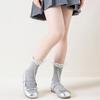 1 Paar Mädchen Netz-Spitzen-Socken Dünne atmungsaktive Crew-Socken für Kinder Schüler Niedliche Schleife Baumwollsocken Sommer Kindersocken für Schule Alltag & Sport