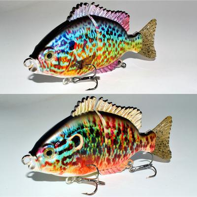 5.7inch Fishing Lure Swimbait Sunfish Fishhook Crankbait Bait for Muskie Bass