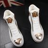 Brand designerWhite high-top men's thick-soled sports casual shoes, trendy genuine leather, heightening men's shoes A4