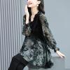 Woman Spring Autumn Style Chiffon Blouses Tops Lady Casual V-Neck Long Sleeve Long Blusas Tops