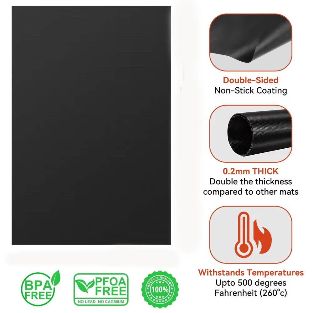 Oven Liners For Bottom Of Electric Gas Oven Reusable Non-Stick Protector Mat Heat Resistant Grill Mats Three Colors Kitchen Bbq