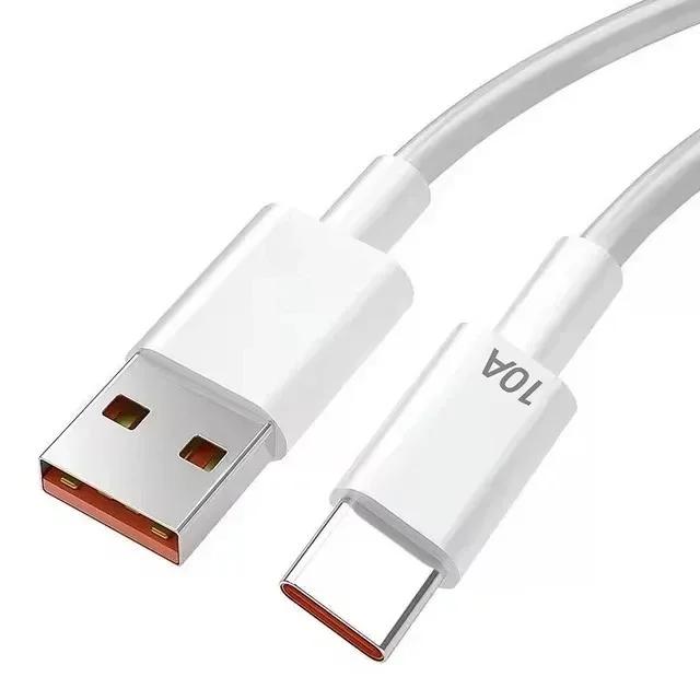 

Universal 120W USB Type C Cable 10A Super Fast Charging Cable 1M/1.5M/2M For Xiaomi Smasung S24 S23 Huawei P70 Honor Data Cord 1M белый