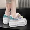 Fashion 8.5CM High Platform Shoes Women Autumn Chunky Sneakers Designer Kawaii Thick Sole Leather Sports Shoes Breathable Sneakers Woman