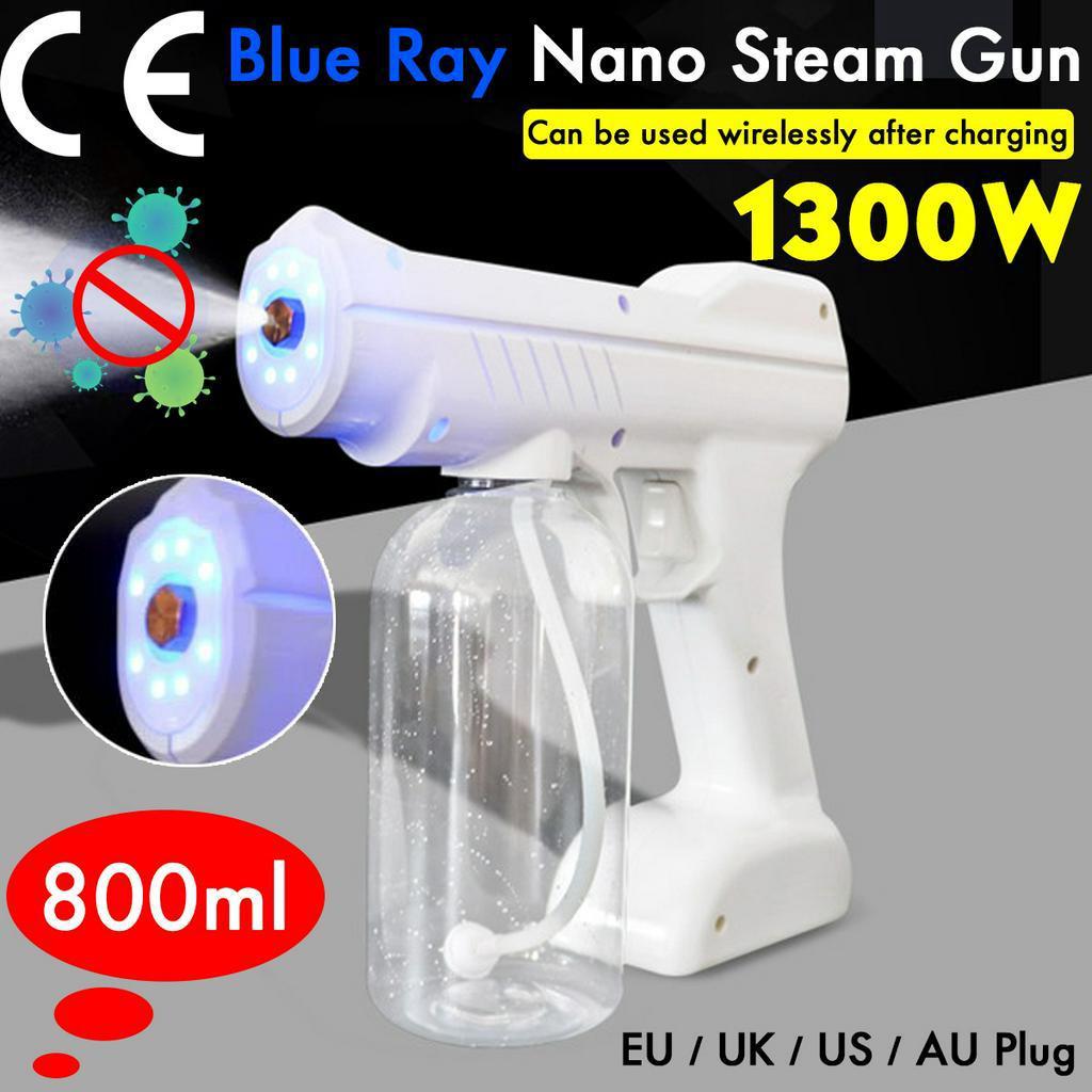 

110V/220V 1300W 800ML CE Household Portable Wireless Sprayer Machine Blue Light Nano Steam Spray Guns UK