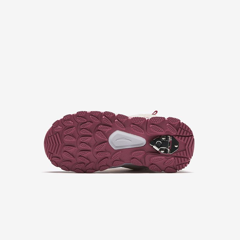 Anta Kids Trendy Fashion Thickened Warm Wear-Resistant Non-Slip High-Top Casual Shoes Kids Casual Shoes Lotus-Gray Raspberry-Pink A22449942-2