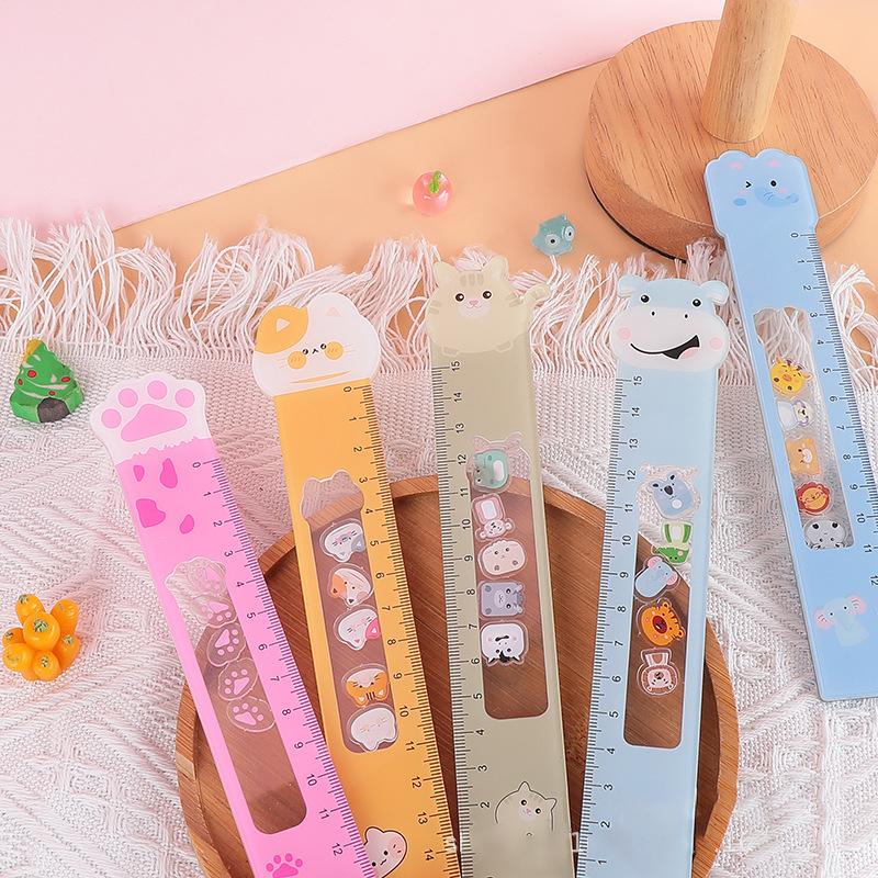 Acrylic Stationery Ruler Cartoon Animal Cartoon Ruler Cute Animal Ruler Lightweight For Student Use Classroom School Supplies