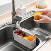 Spülbeckensieb Filterkorb Lebensmittelabfälle Restefänger Obstabtropffläche Schwamm Lagerregal Hängeregal Organizer