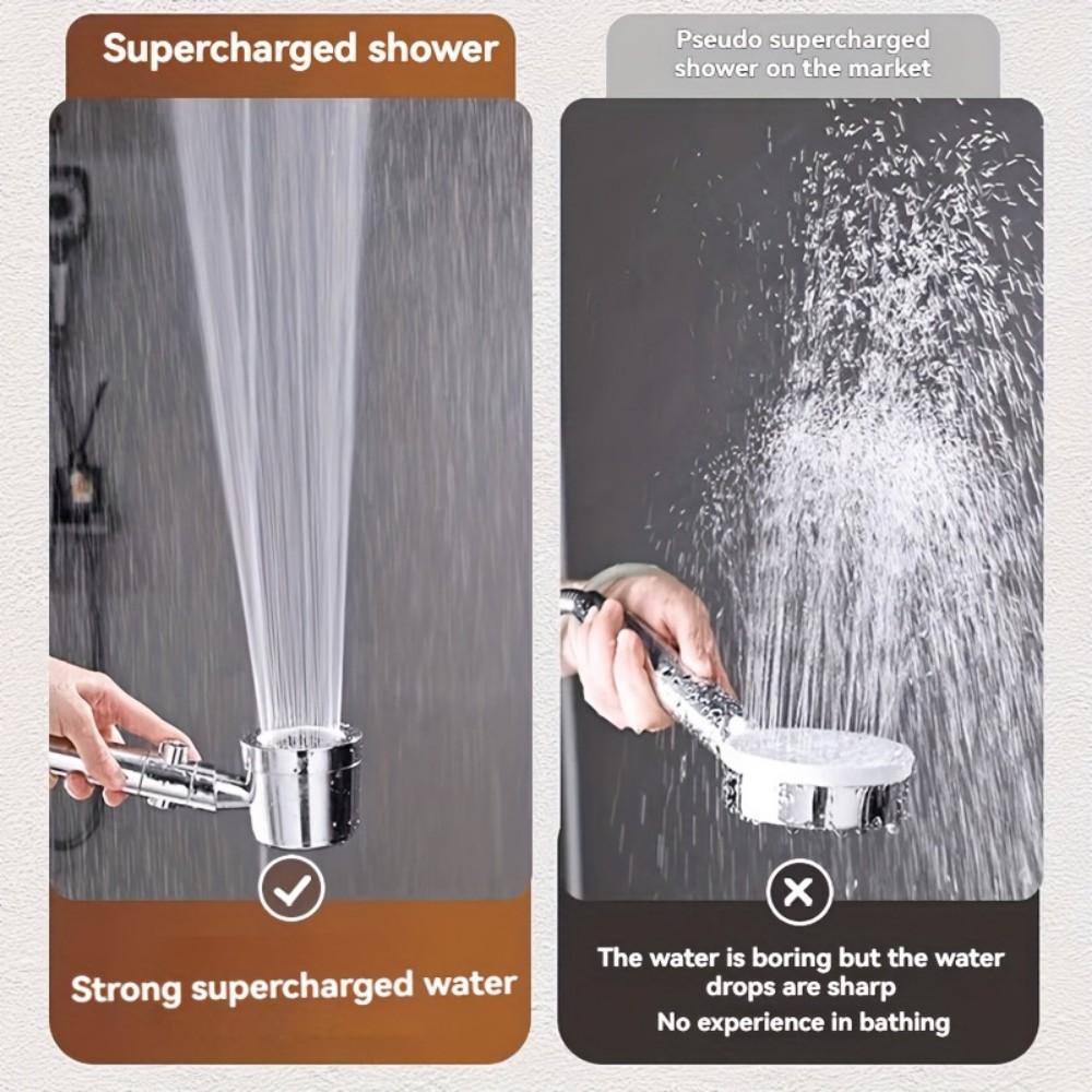 6 Modes High Pressure Shower Head ABS Water Saving Filter Showerhead Fall Resistance Bath Shower Nozzle Set with Stop Button