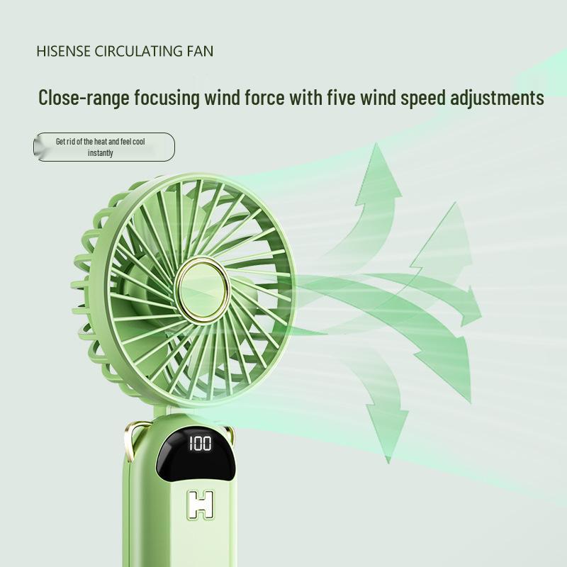 Foldable USB Rechargeable Silent Neck Fan - Handheld & Desktop
