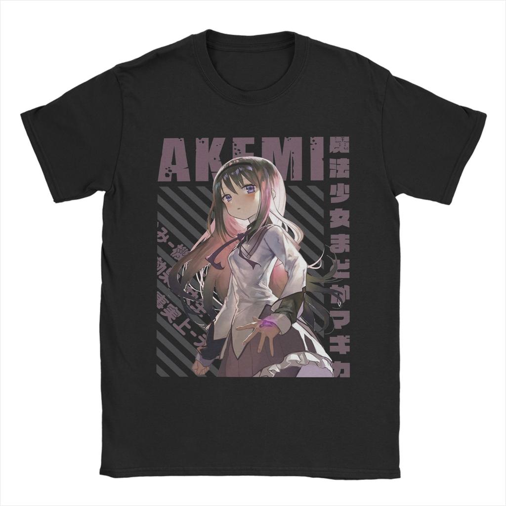 T-shirt Mahou Shoujo Homura Akemi Homme Col Rond Coton T-shirt Madoka Magica Anime Manches Courtes T-shirts Cadeau d'Anniversaire Vêtements