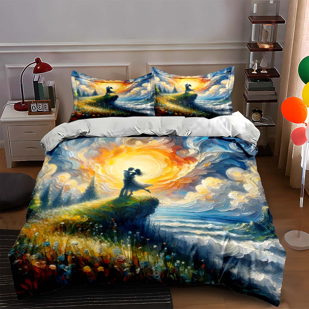 

Colorful romantic scenery. Bedding Duvet cover sets Duvet covers Pillowcases gifts (1 * Duvet Cover 2 * Pillowcases, without duvet insert) 135x200cm