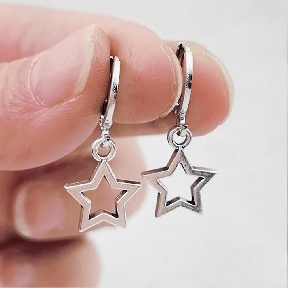 Star Alloy Earrings for Women - Silver Plated, Mini Stud, Holiday Gift