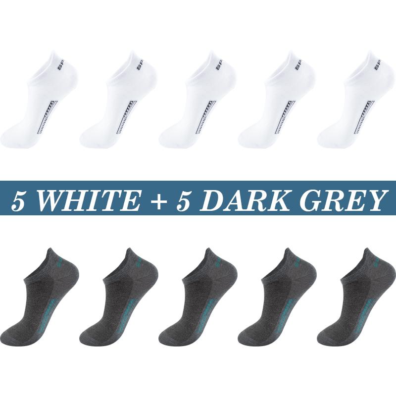 High Quality 10 Pairs Men Socks Breathable Cotton Summer Sports Boat Sock Mesh Casual Athletic Thin Cut Short Sokken Plus Size 37-48