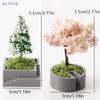 {MX} Simulated Cherry Blossom Tree Pine Tree Potted Plants Model Xmas Tree Micro Landscape Ornament Dollhouse Scene Decoration