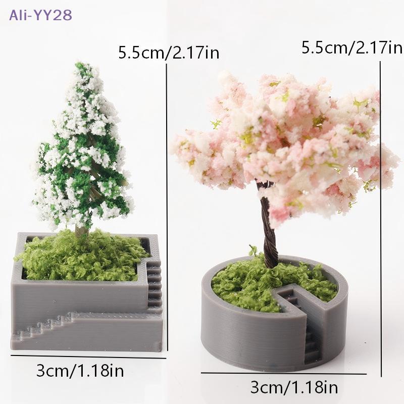 {MX} Simulated Cherry Blossom Tree Pine Tree Potted Plants Model Xmas Tree Micro Landscape Ornament Dollhouse Scene Decoration