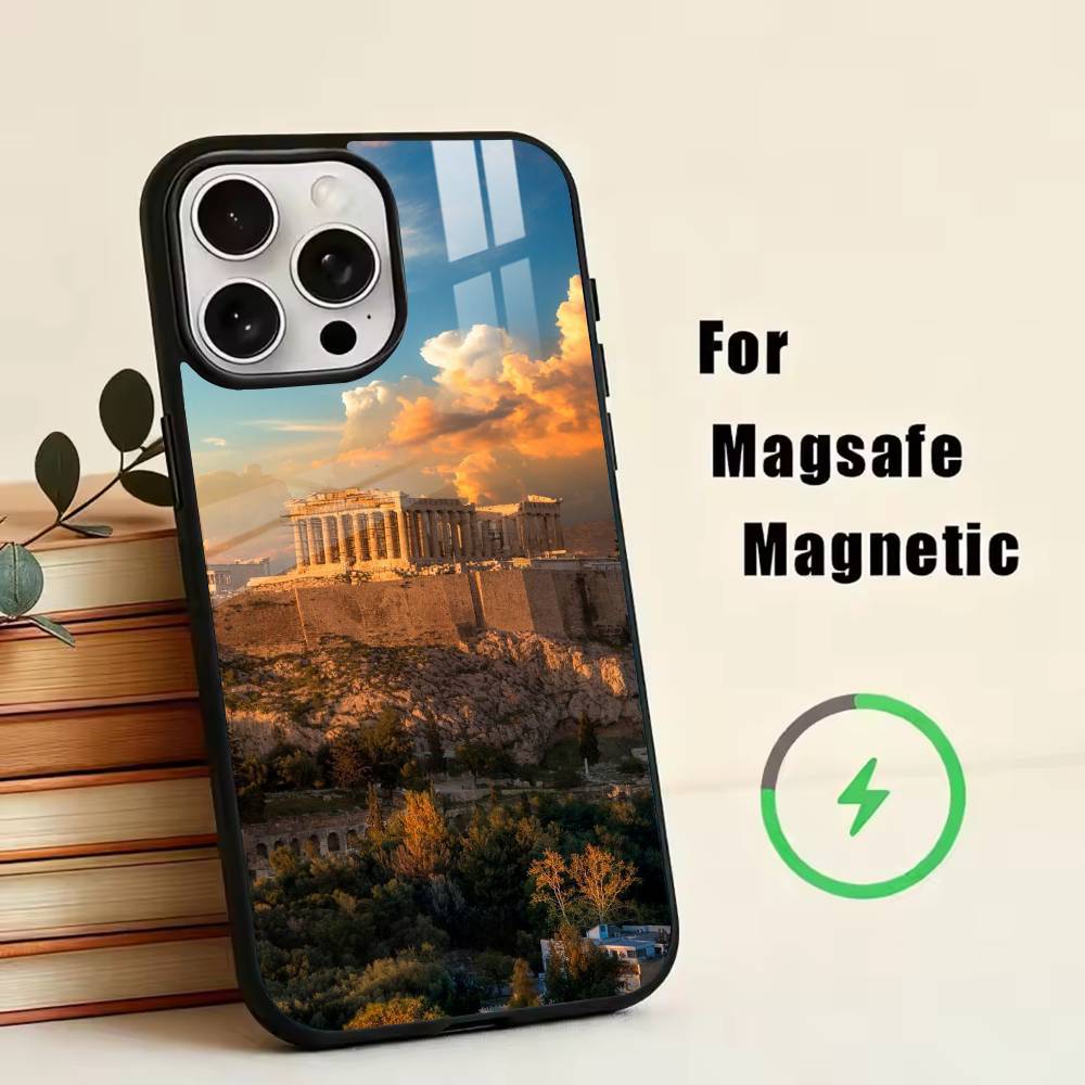

Acropolis of Athens Phone Case For iPhone17,16,15,14,13,12,11 Plus,Pro Magnetic with Magsafe Wireless Charging iPhone13PROMAX
