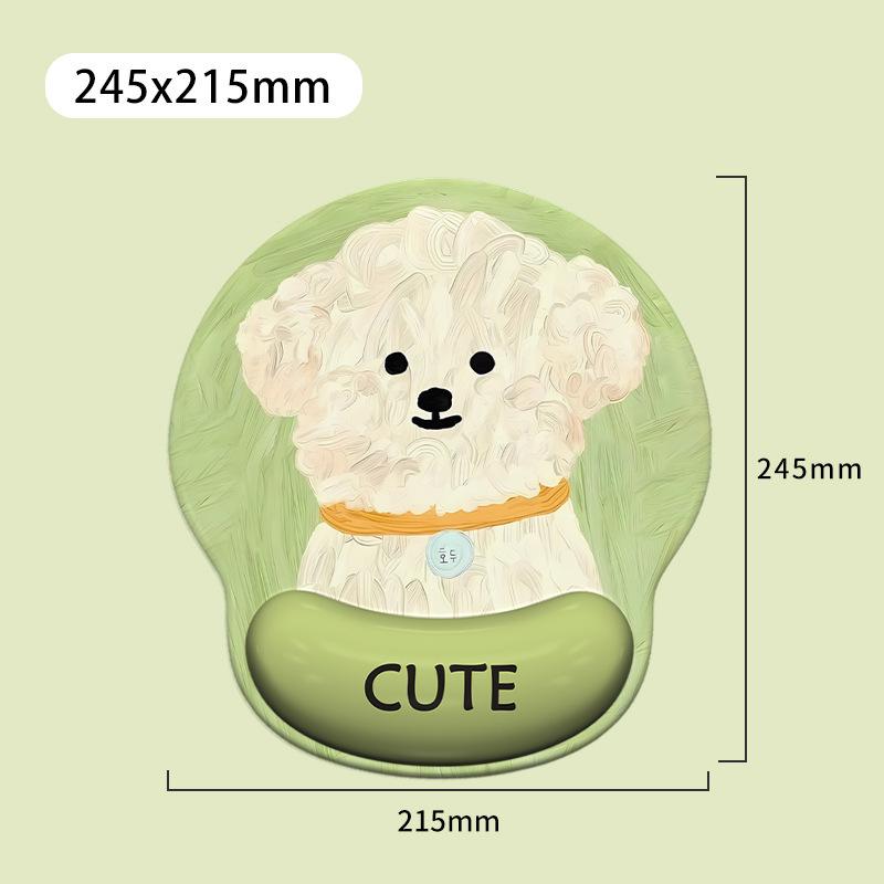 Cartoon Cute Puppy Mouse Pad with Wrist Rest for Girls - One-Piece Keyboard Pad for Office