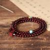 Damen Südliches Rot Mehrfachwickel 108-Perlen-Armband mit Hetian-Jade & Bernstein - Ethno-Schmuck für Männer & Frauen.