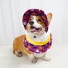 Halloween Pet Costume Set Dog Cat Pumpkin Bat Print Scarf Cape with Hat Adjustable Cosplay Clothes for Party