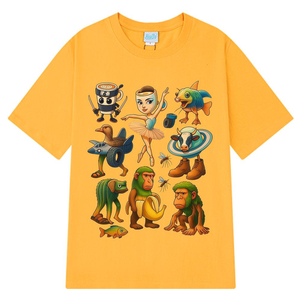 Italian Brainrot Funny Meme Graphic T-shirt Tralalero Tralala Tung Tung Tung Sahur Ballerina Capuchina Brr Brr Patapim T Shirts