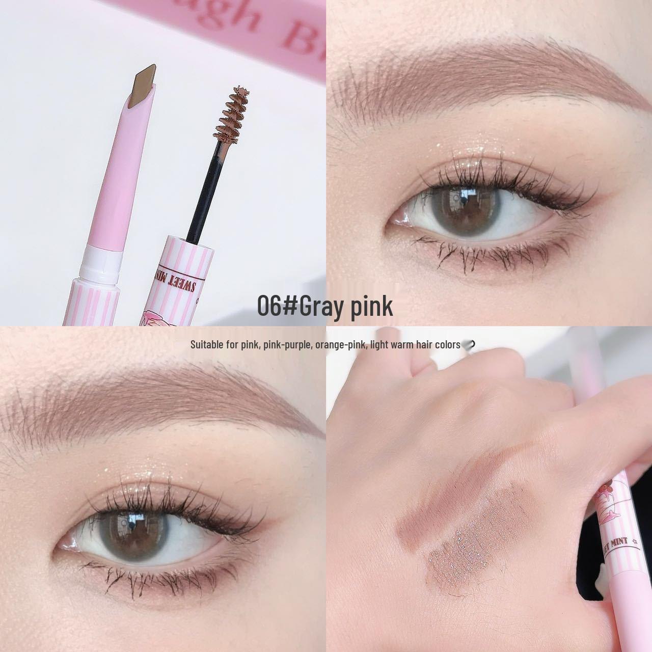 

SWEETMINT Double-ended Eyebrow Pencil: Natural Hair Stroke Effect for Wild, Tinted Brows with Two-in-one Blade.