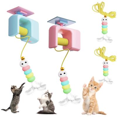 Retractable Cat Teaser Door Hanging Toy Kit Interactive Boredom Buster Self-Entertainment Toys for Kittens