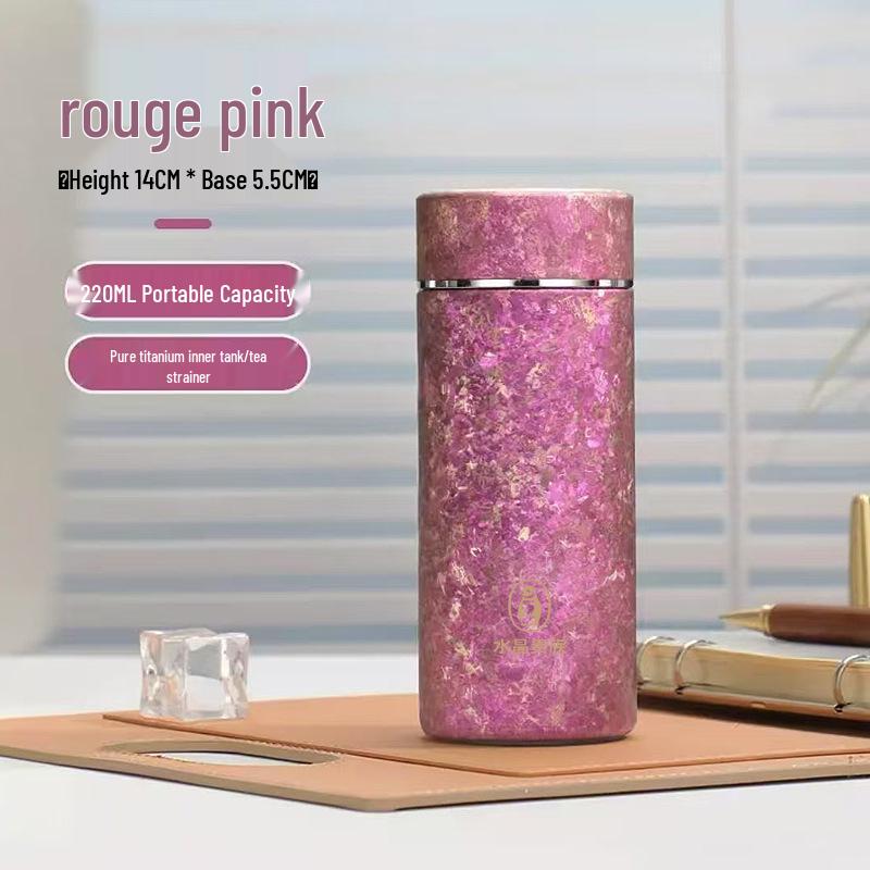 Crystal Noble Mini Titanium Travel Cup: Double-Layer, Portable, Pocket-Sized Women s Water Cup 220ml
