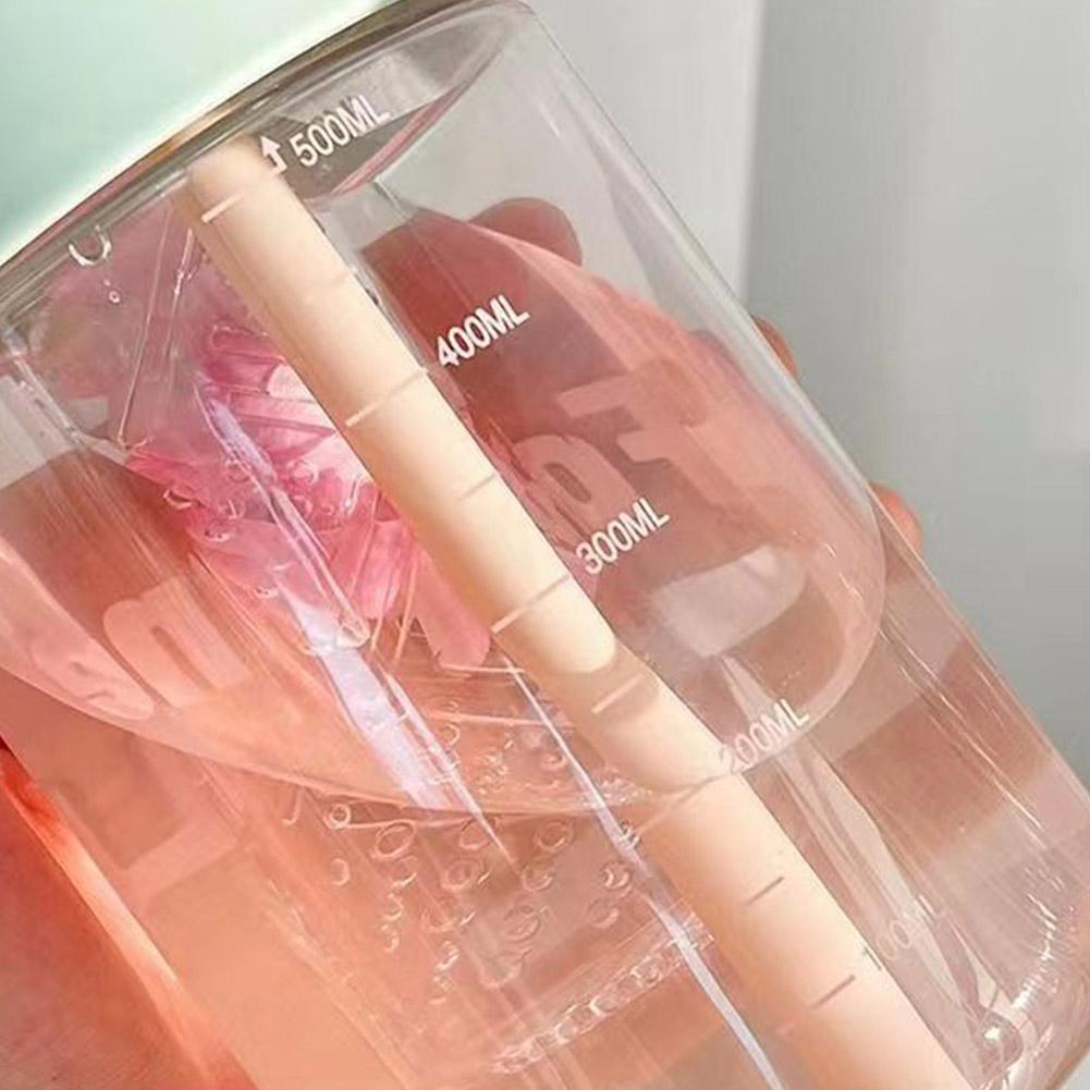 Plastic Water Bottle Large Portable Travel Bottle Sports Fitness Cup Drinking Straw Transparent Water Bottle
