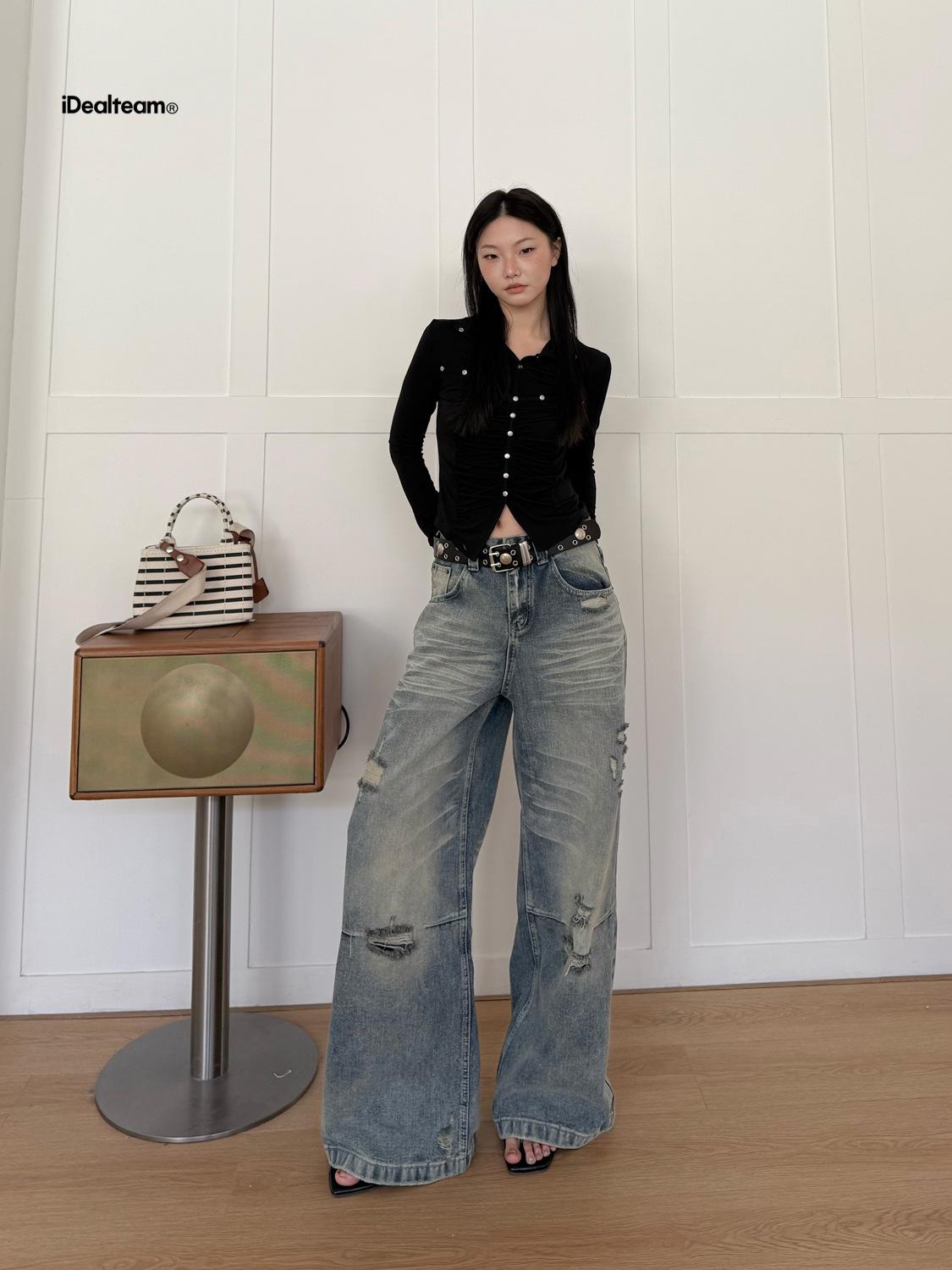 INSS Women s Retro Deconstructed Jeans, Spring 2026 #900503 S синий