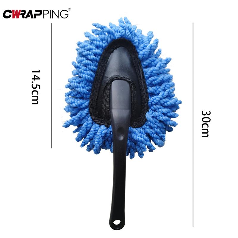 Car Gadget  Auto Exterior Cleaning and Dust Removal Mini Microfiber Soft Bristle Duster Short Plastic Handle Car Accessories