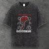 Mens Overthinking Brain Graphic Cotton T Shirt Washed Black Punk Aesthetic S-3XL