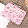 Trendy Simple Bow Coin Bag Ultra-Thin Credit Card Holder Zipper Wallet Cute Lightweight Money Change Pouch Birthday Gifts
