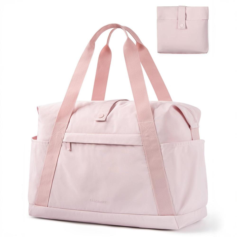 Foldable Gym Bag Large Capacity Overnight Bag New Duffle Bag  for Women Men розовый