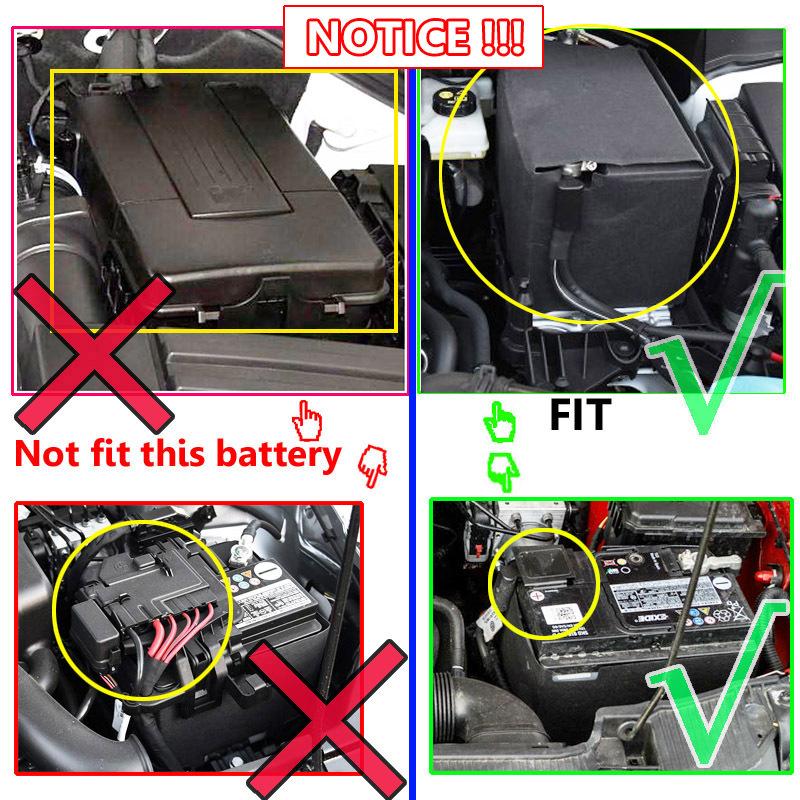 For VW Arteon Beetle A5 Scirocco Sharan Caddy 2012-2018 Car Battery Cathode Positive Electrode Pole Protector Cover Cap Tray