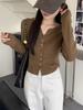 Women's Korean Style V-Neck Button-Down Cardigan Sweater - Autumn/Winter Fashion Knit Outerwear