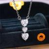 Korean Heart Shape Diamond Pendant Necklace - Luxury Women's Clavicle Chain