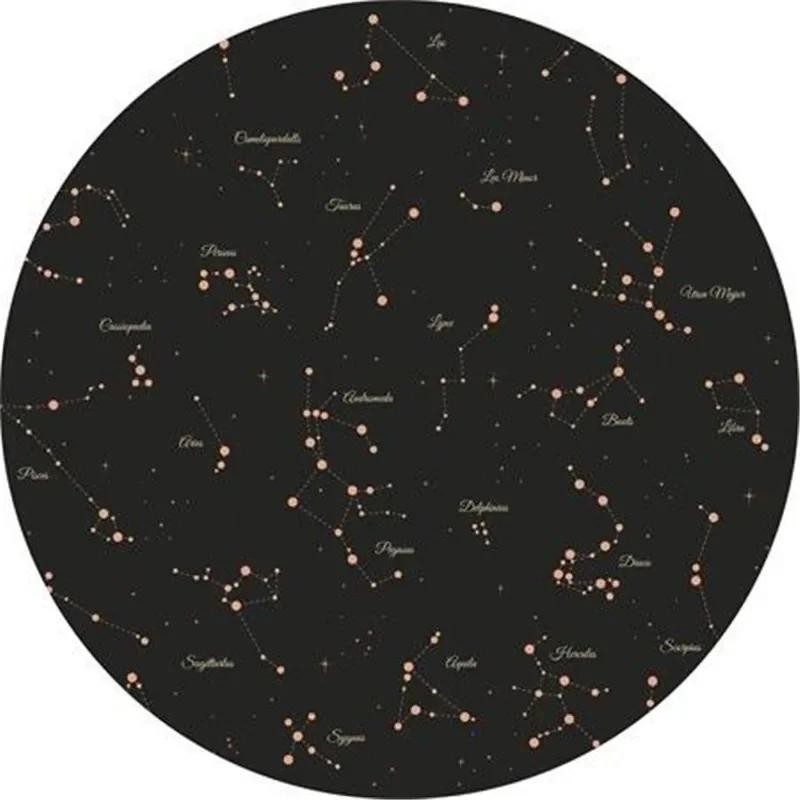 Mystery Constellation Printed Round Carpet Sun and Moon Living Room Rugs Camping Picnic Mats Anti-Slip Yoga Mat for Living Room