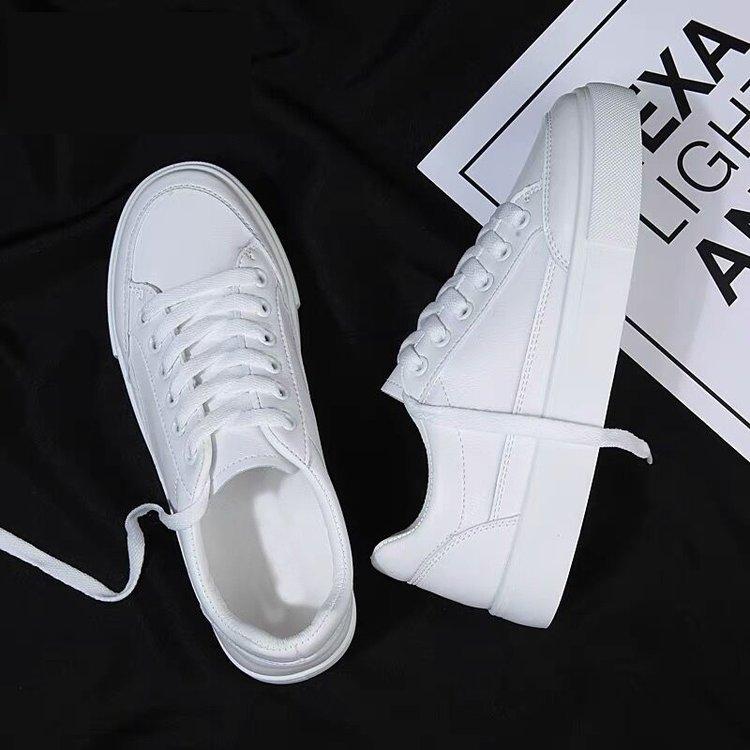 

Празднуйте Белые Спортивные Кожаные Туфли для Женщин Тренд 2025 Весна Новая Повседневная Обувь Дышащие Женские Кроссовки Платформа для Бега 40 белый