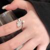 Butterfly zircon pearl ring female index finger ring unique design opening adjustable ring
