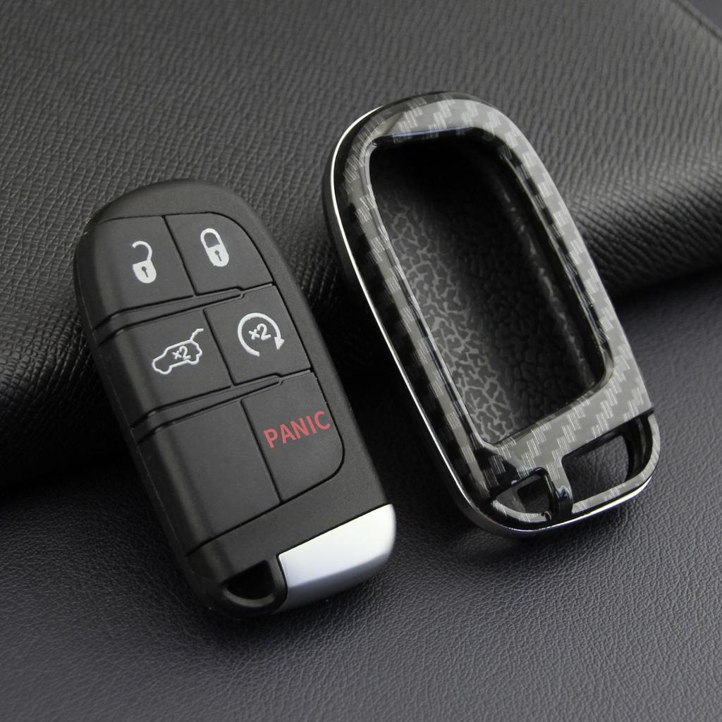 Carbon Fiber Key Shell for Jeep Grand Cherokee, Renegade, Compass, Cherokee