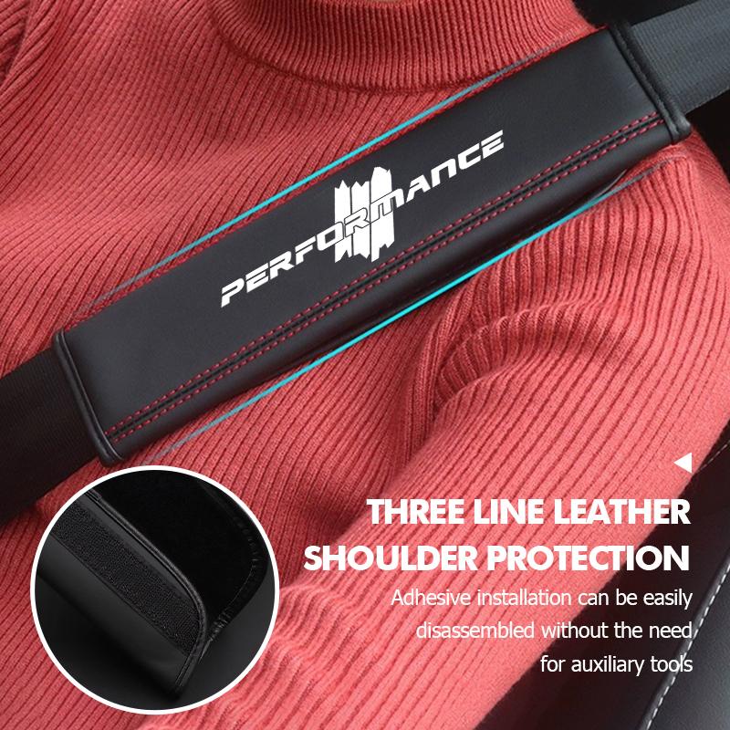 mkacg4 Leather Car Seat Belt Cover Shoulder Pad Interior Accessories For BMW Performance 1 3 5 7 Series M E93 F20 iX1 iX2 iX3 iX5 iX6